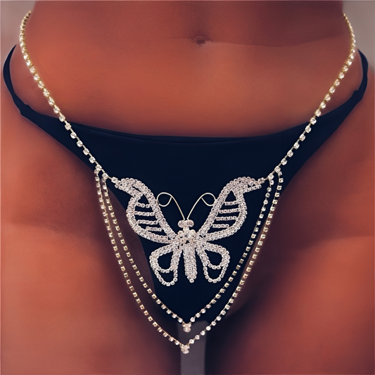 The Monarch - crystal rhinestone Butterfly Belly Waist Chain