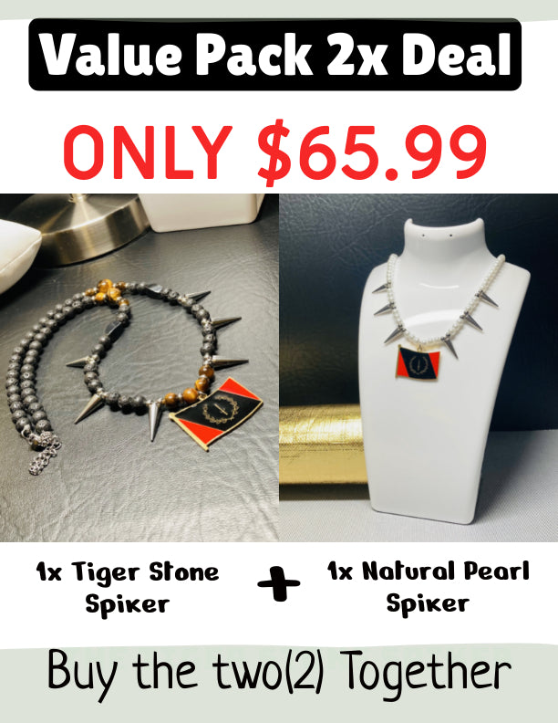 VALUE PACK(2X) The Natural Pearls Spiker + The Tiger Stone Spiker -2pcs Combo Deal