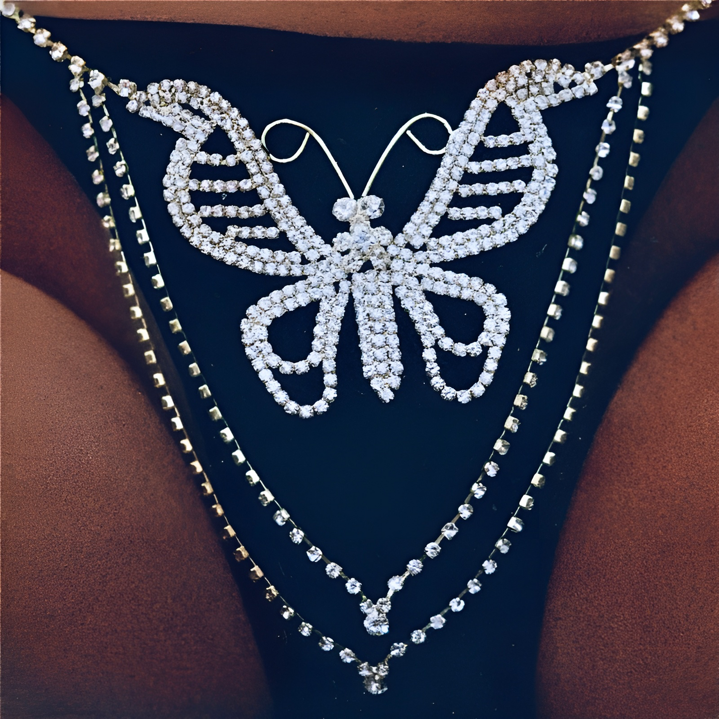 The Monarch - crystal rhinestone Butterfly Belly Waist Chain